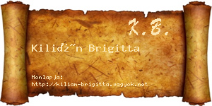 Kilián Brigitta névjegykártya